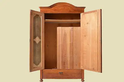 Antiker Nußbaum Jugendstil Kleiderschrank mit Spiegel von 1910 4