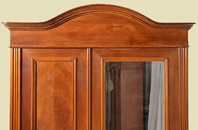 Antiker Nußbaum Jugendstil Kleiderschrank mit Spiegel von 1910 8