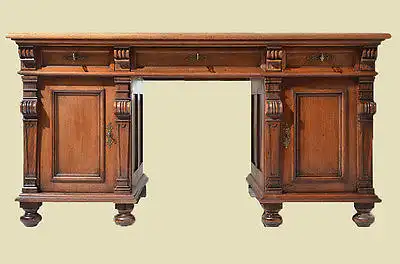 Schöner Antiker Gründerzeit Nußbaum Schreibtisch von 1880