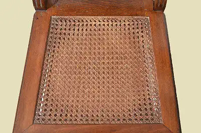 Antiker Gründerzeit Nußbaum Korbgeflecht Walzenstuhl Stuhl von 1880