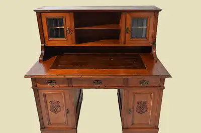 Schöner Antiker Jugendstil Sekretär Schreibtisch mit Aufsatz von 1920