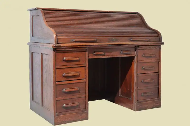 Antik Art Deco Schreibtisch Rollsekretär Rolladensekretär von 1920 1