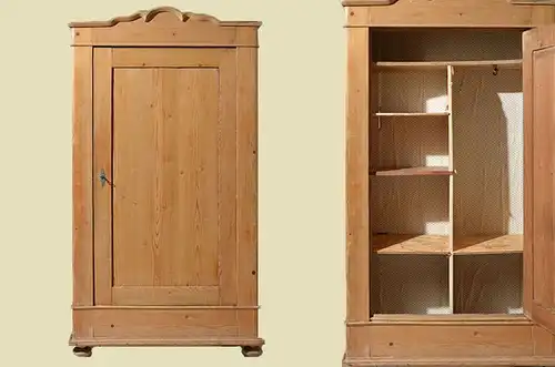 Antiker Jugendstil Kleiderschrank mit praktischer Einteilung von 1910