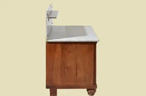 Antike Jugendstil Vollholz Waschtisch Kommode mit Marmor von 1920