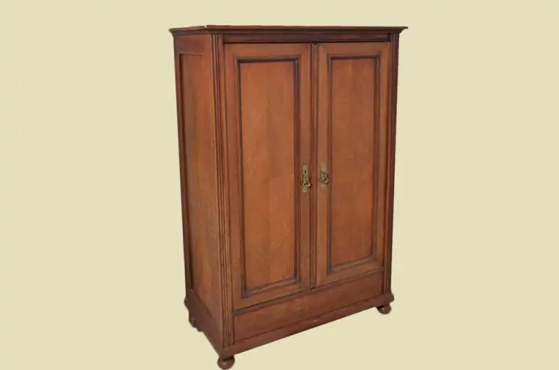 Antiker Jugendstil Nußbaum Kleiderschrank Schrank von 1910 3