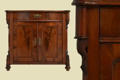 Antike Louis Philippe Mahagoni Halbschrank Kommode von 1870