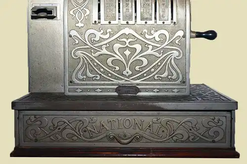 Antike Jugendstil NATIONAL Kasse Registrierkasse von 1905 - funktionstüchtig