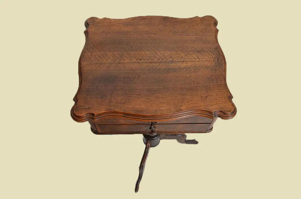 Antiker Louis Philippe Nußbaum Beistelltisch Tisch Nähtisch von 1860 4