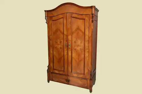 Antik Louis Philippe Kirsche Kleiderschrank m Schublade von 1870