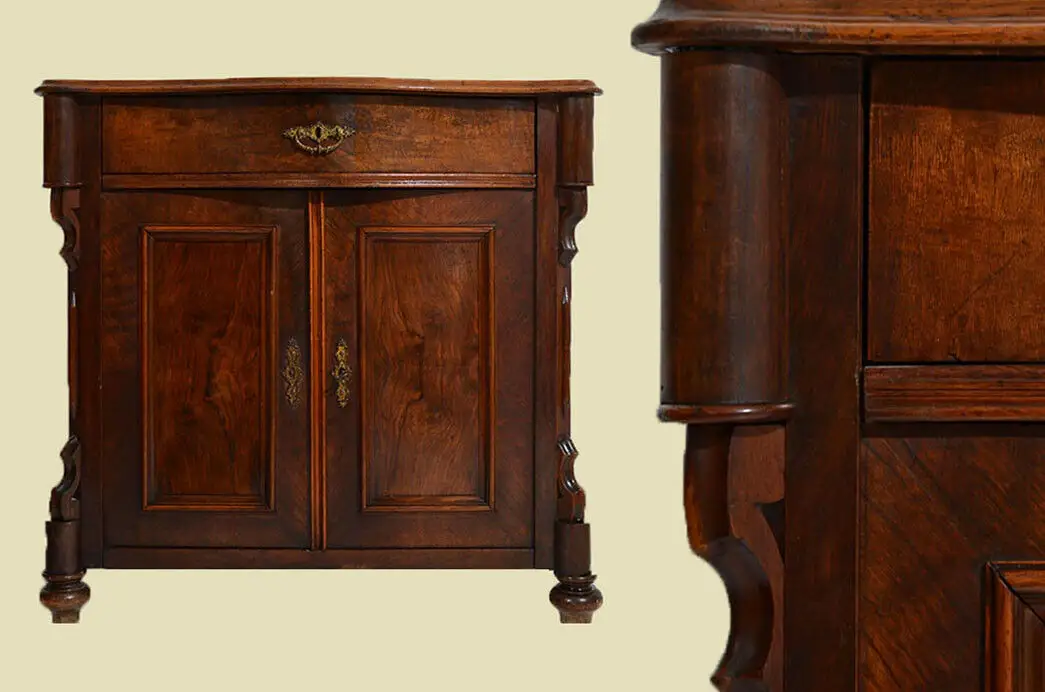 Antike Louis Philippe Nußbaum Halbschrank Kommode von 1870 0