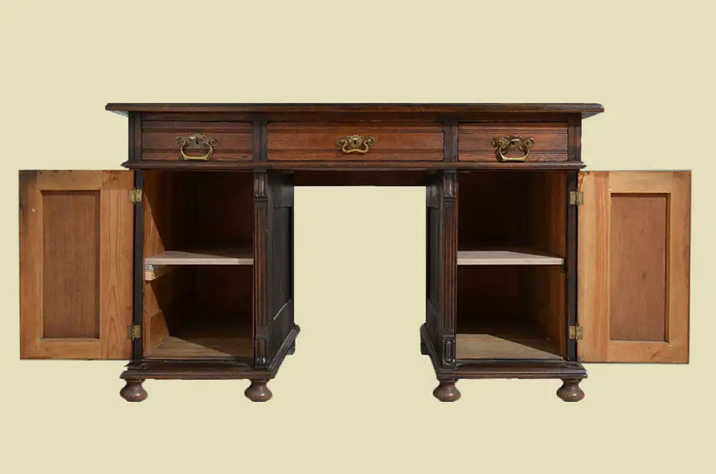 Schöner Antiker Jugendstil Nußbaum Sekretär Schreibtisch von 1880 4