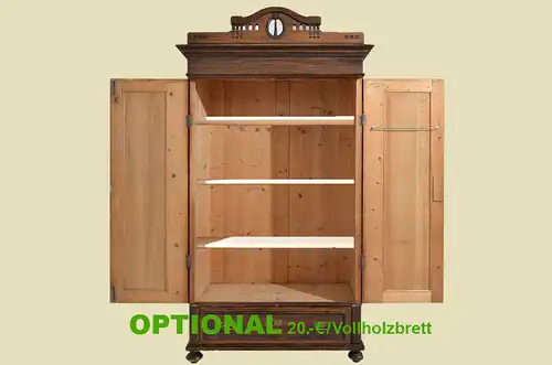 Antik Jugendstil Kleiderschrank Schrank mit Krone & Schublade von 1920