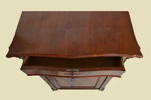 Antik Louis Philippe Mahagoni Schrank Kommode Vertiko von 1870