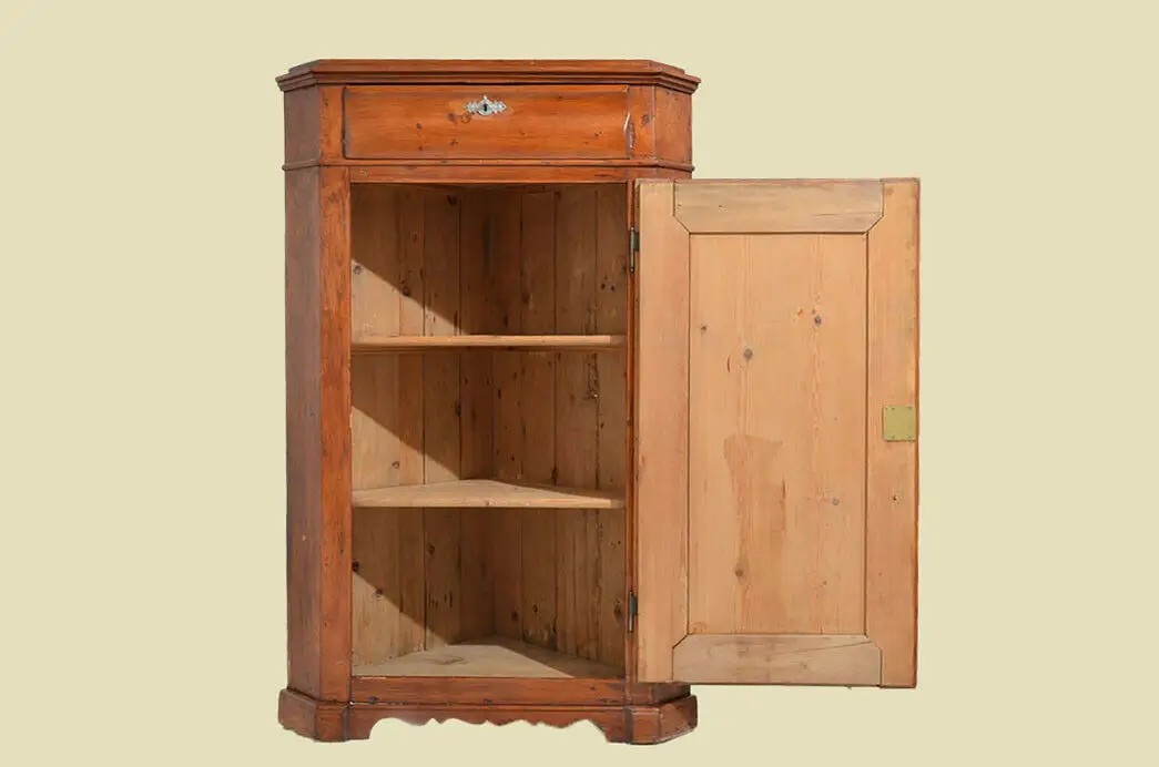 Antiker Biedermeier Schrank Kommode Vertiko Eckschrank von 1820 9