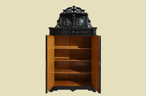 Antik Gründerzeit Groschkus Schwarz Schrank Vertiko von 1880