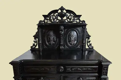 Antik Gründerzeit Groschkus Schwarz Schrank Vertiko von 1880