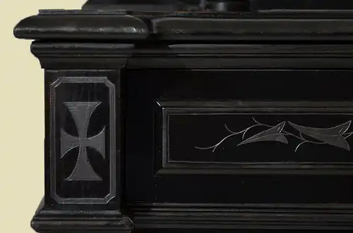 Antik Gründerzeit Groschkus Schwarz Schrank Vertiko von 1880