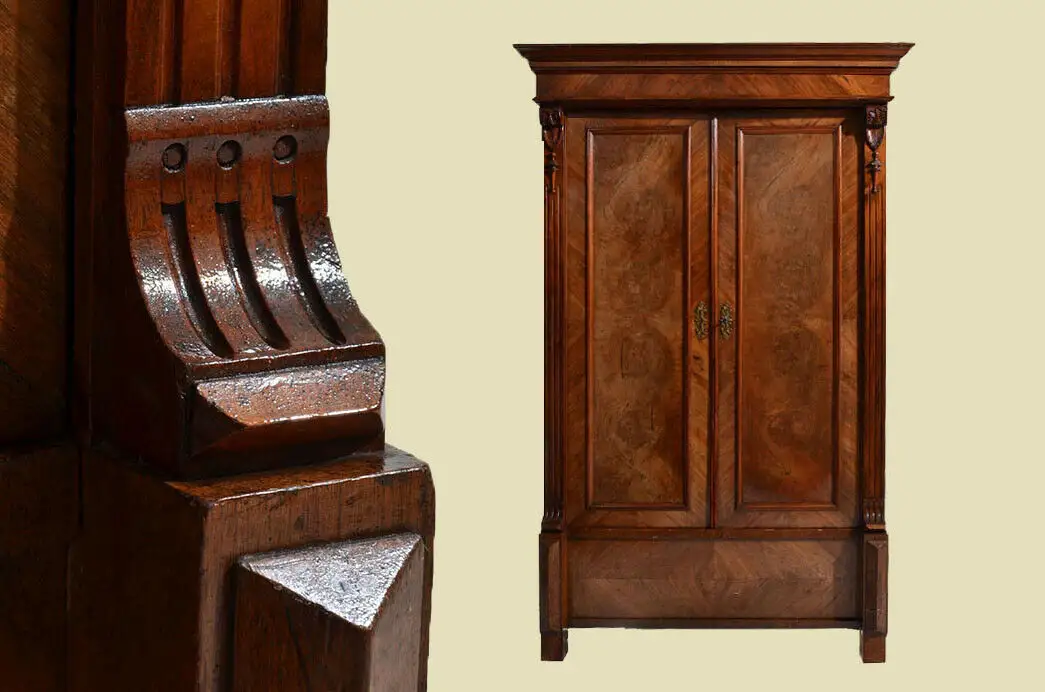 Antiker Gründerzeit Nußbaum Kleiderschrank Schrank von 1880 0