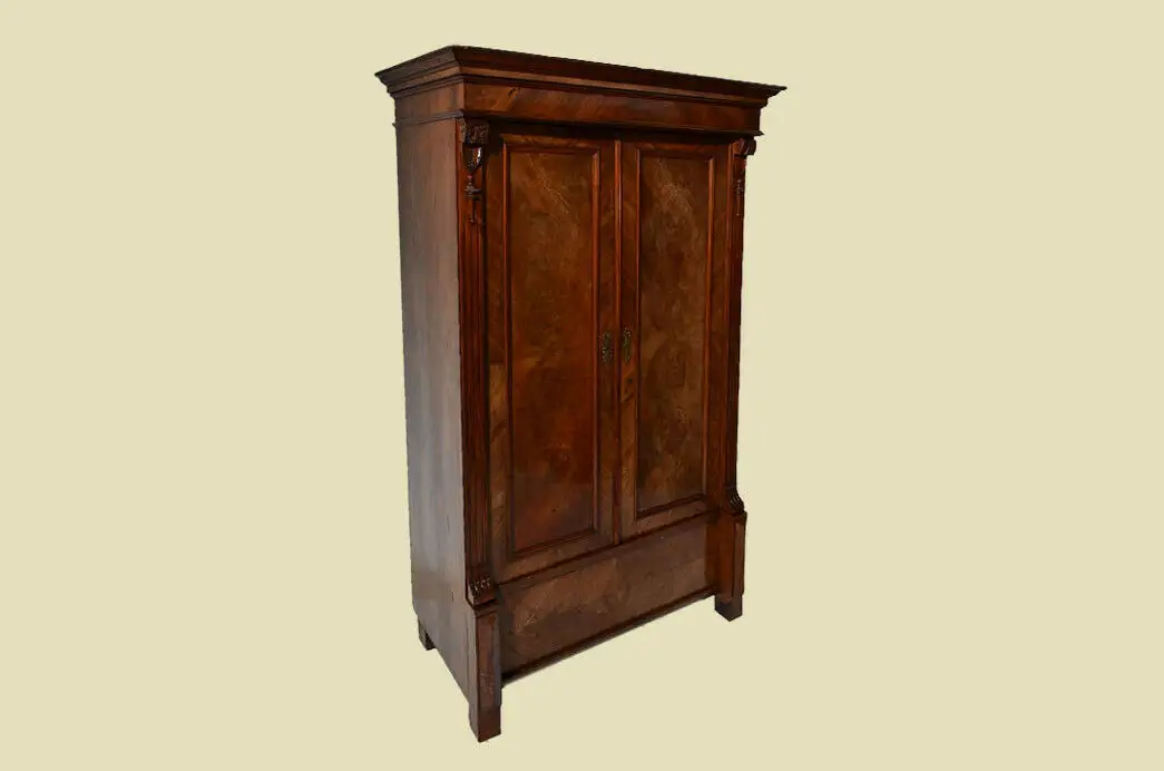 Antiker Gründerzeit Nußbaum Kleiderschrank Schrank von 1880 3