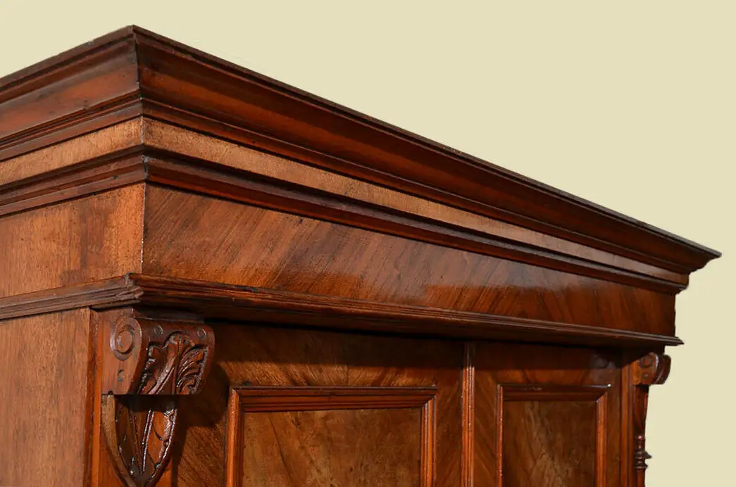 Antiker Gründerzeit Nußbaum Kleiderschrank Schrank von 1880 8