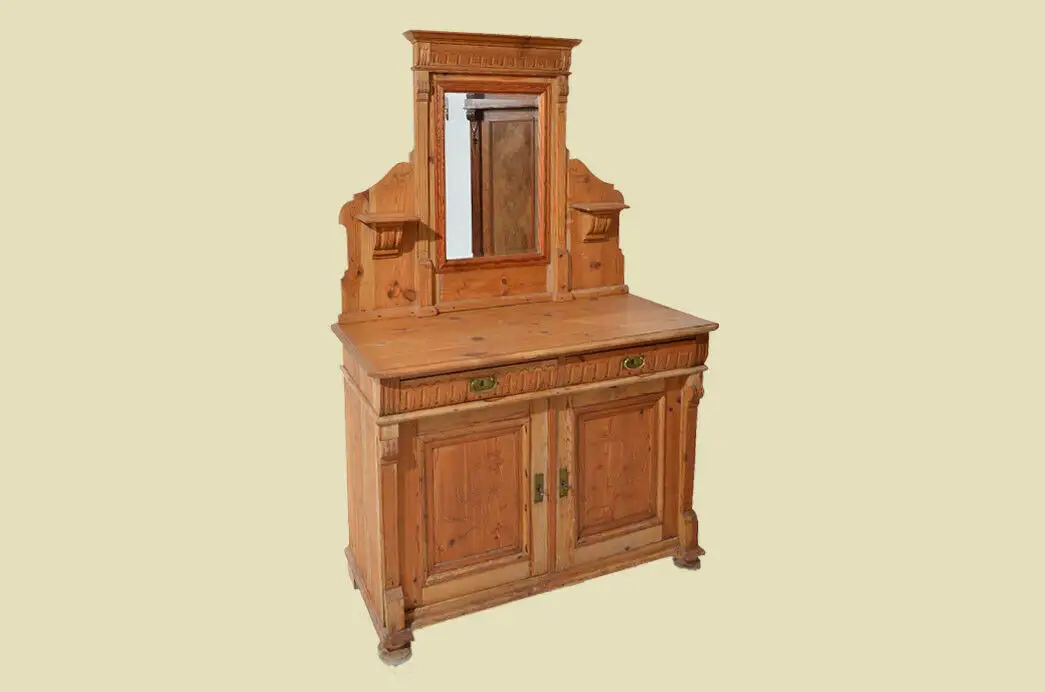 Antik Gründerzeit Spiegel Anrichte Buffet Küchenbuffet Kommode von 1880 3