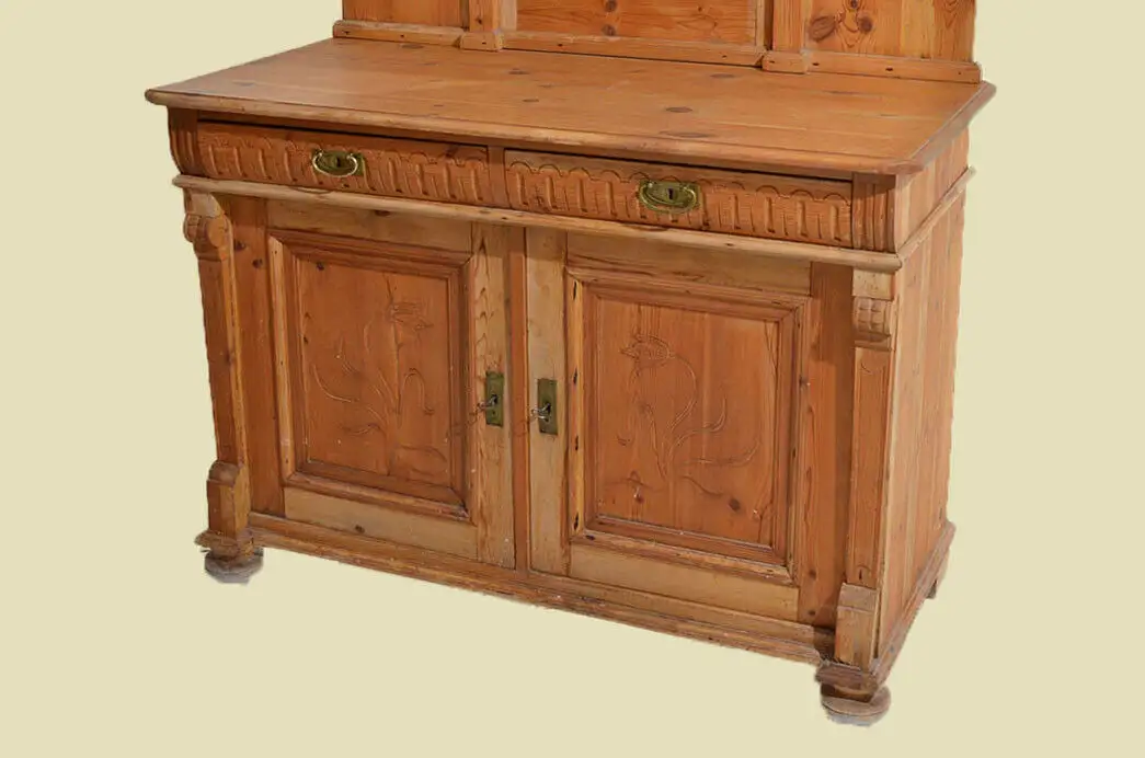 Antik Gründerzeit Spiegel Anrichte Buffet Küchenbuffet Kommode von 1880 5