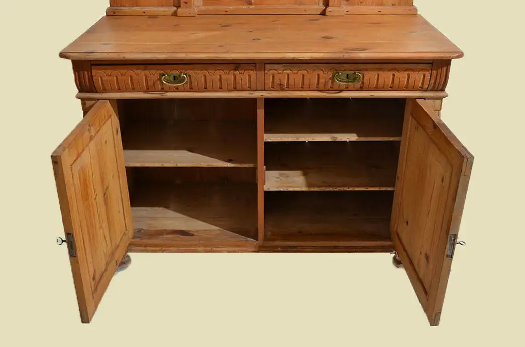 Antik Gründerzeit Spiegel Anrichte Buffet Küchenbuffet Kommode von 1880 6