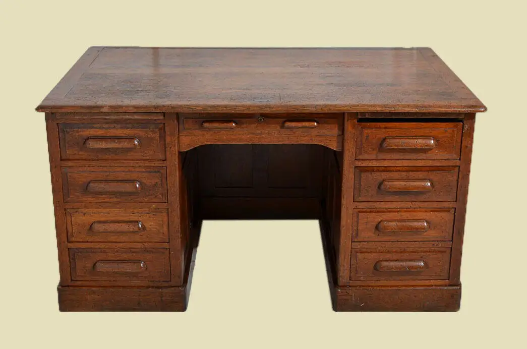Antiker Original Art Deco Eiche Sekretär Schreibtisch von 1920 1