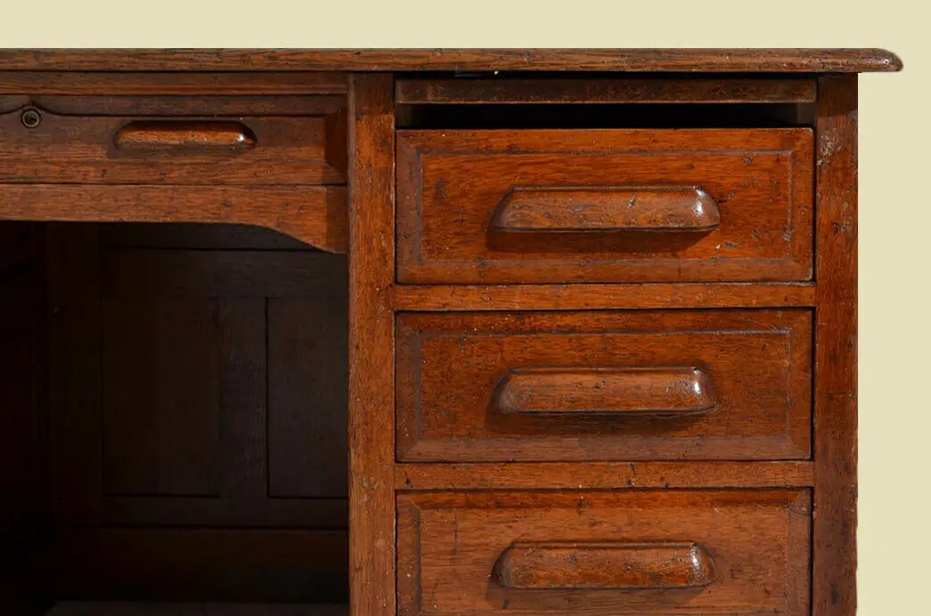 Antiker Original Art Deco Eiche Sekretär Schreibtisch von 1920 10