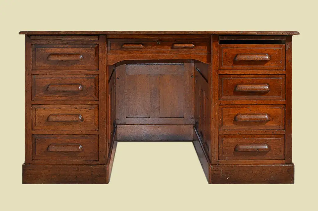Antiker Original Art Deco Eiche Sekretär Schreibtisch von 1920 2