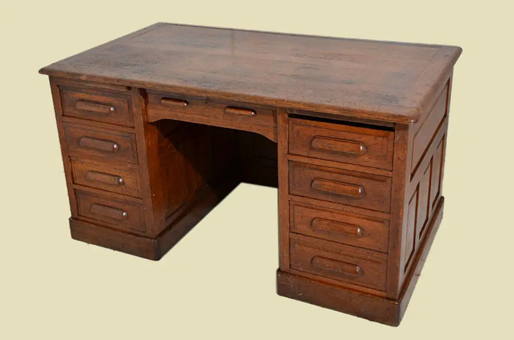 Antiker Original Art Deco Eiche Sekretär Schreibtisch von 1920 3