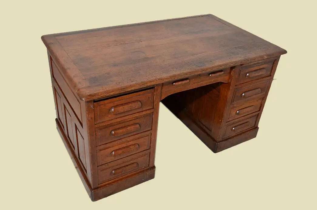 Antiker Original Art Deco Eiche Sekretär Schreibtisch von 1920 4