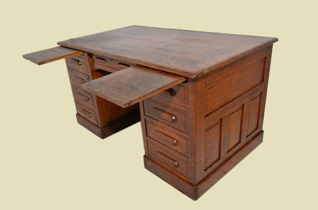 Antiker Original Art Deco Eiche Sekretär Schreibtisch von 1920 9
