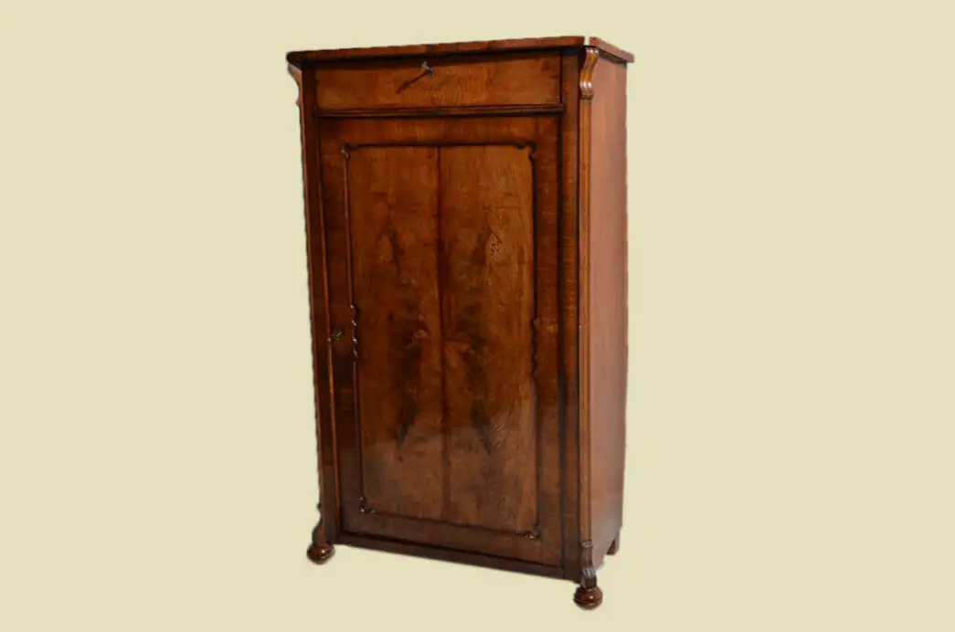 Antik Louis Philippe Mahagoni Schrank Kommode Vertiko von 1870 2