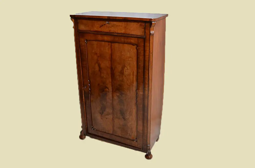 Antik Louis Philippe Mahagoni Schrank Kommode Vertiko von 1870 3