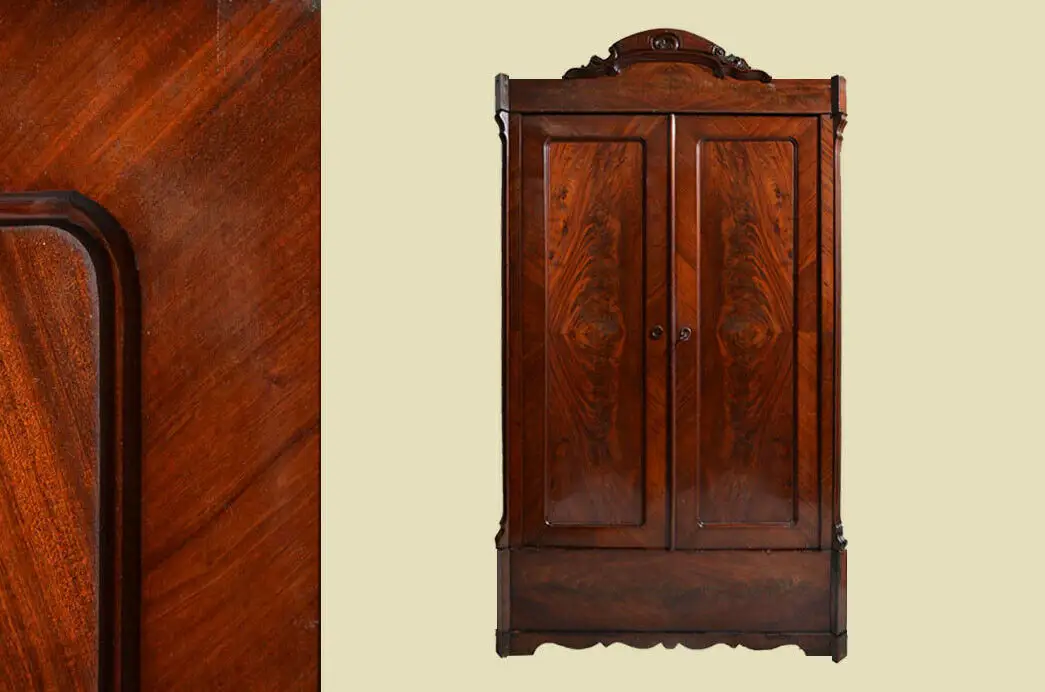 Antik Mahagoni Kleiderschrank Schrank von 1860 -zerlegbar 0