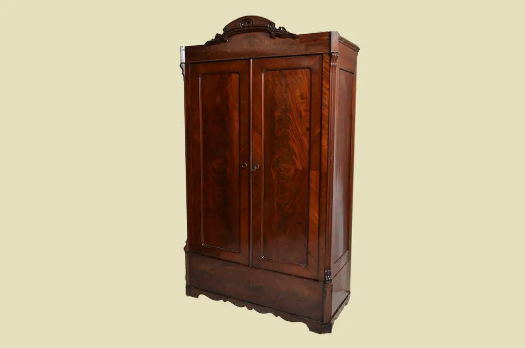 Antik Mahagoni Kleiderschrank Schrank von 1860 -zerlegbar 2