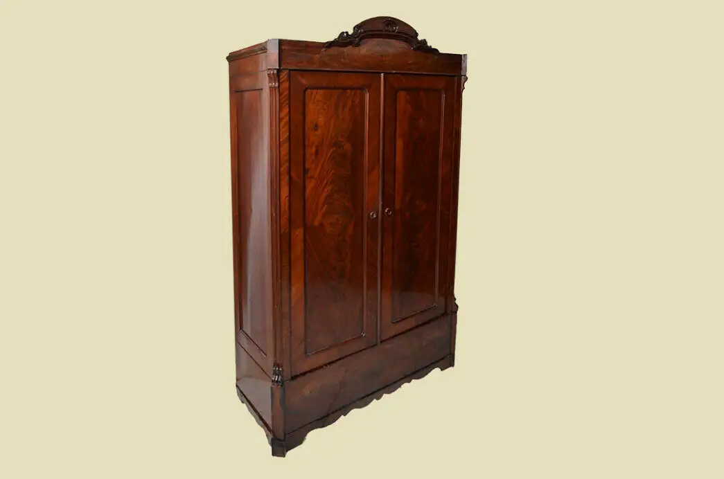 Antik Mahagoni Kleiderschrank Schrank von 1860 -zerlegbar 3