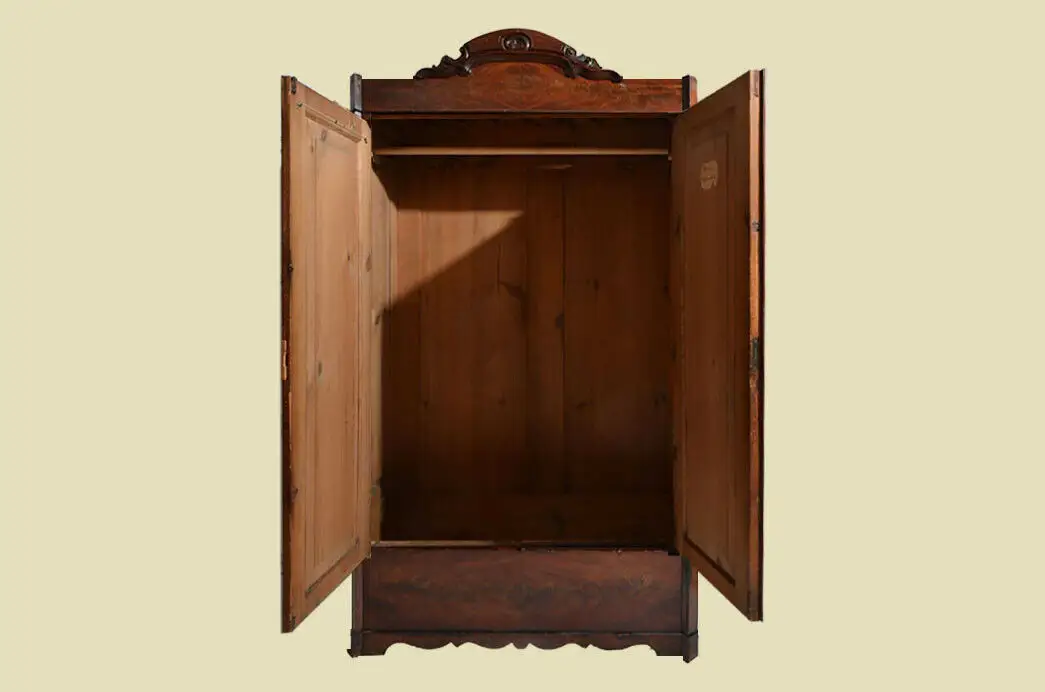Antik Mahagoni Kleiderschrank Schrank von 1860 -zerlegbar 4