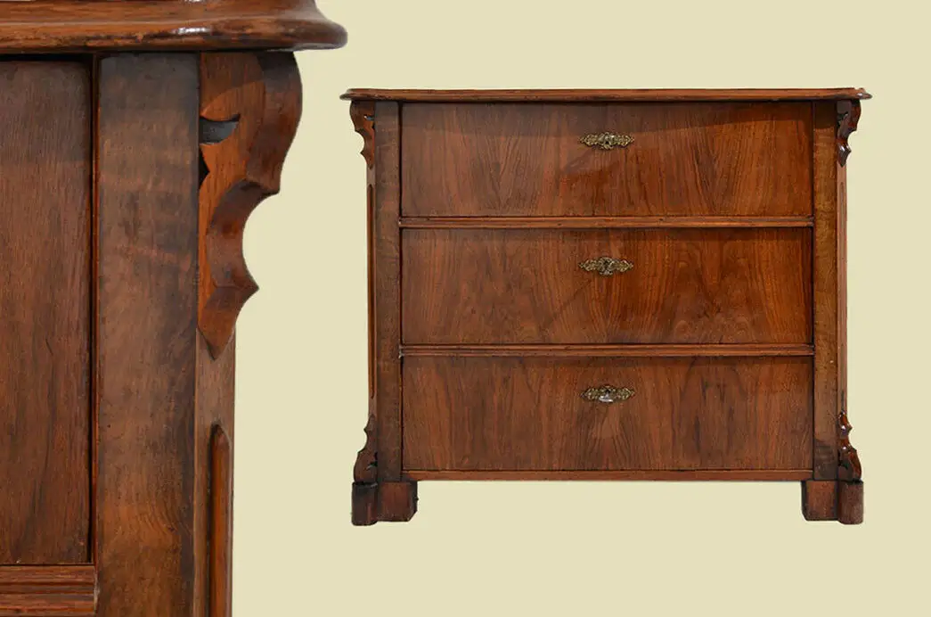 Antike Louis Philippe Nußbaum Herrenkommode Kommode von 1840 0