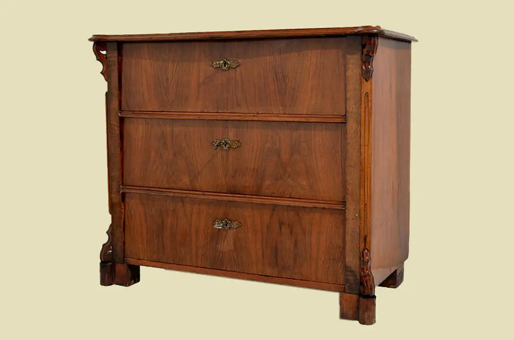 Antike Louis Philippe Nußbaum Herrenkommode Kommode von 1840 2