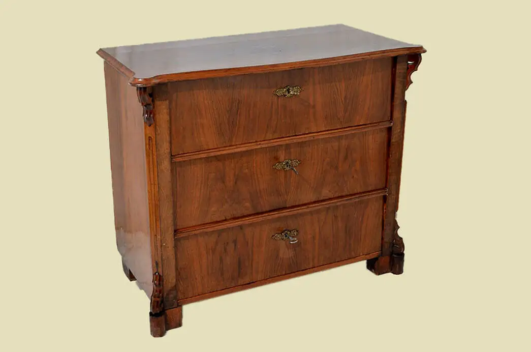 Antike Louis Philippe Nußbaum Herrenkommode Kommode von 1840 3