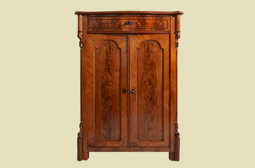 Antik Louis Philippe Mahagoni Schrank Kommode Vertiko von 1870 1