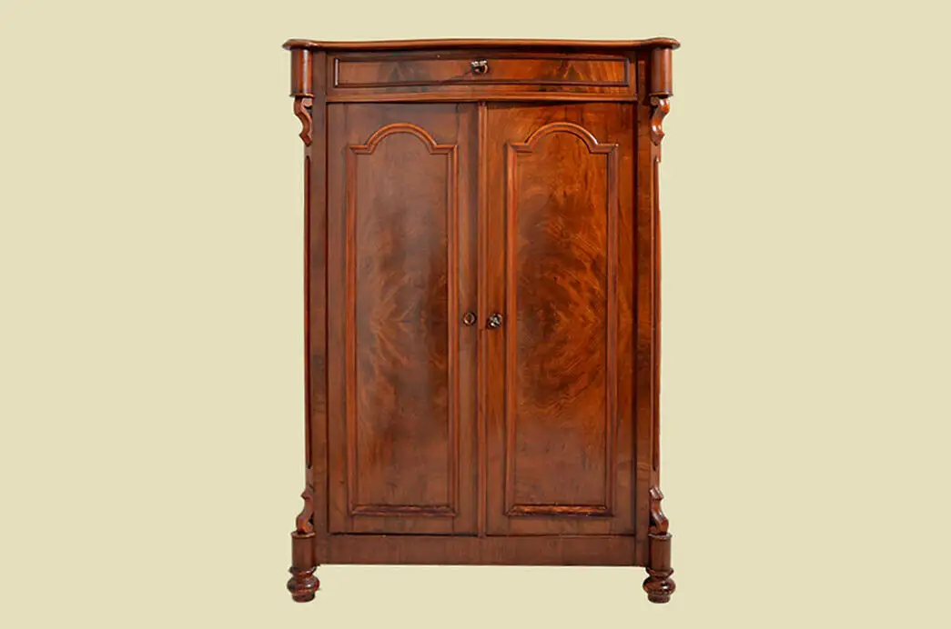 Antik Louis Philippe Mahagoni Schrank Kommode Vertiko von 1870 1