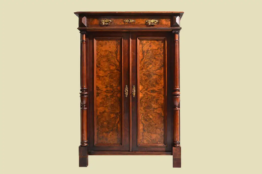 Antikes Gründerzeit Schrank Kommode Säulen Vertiko von 1880 1
