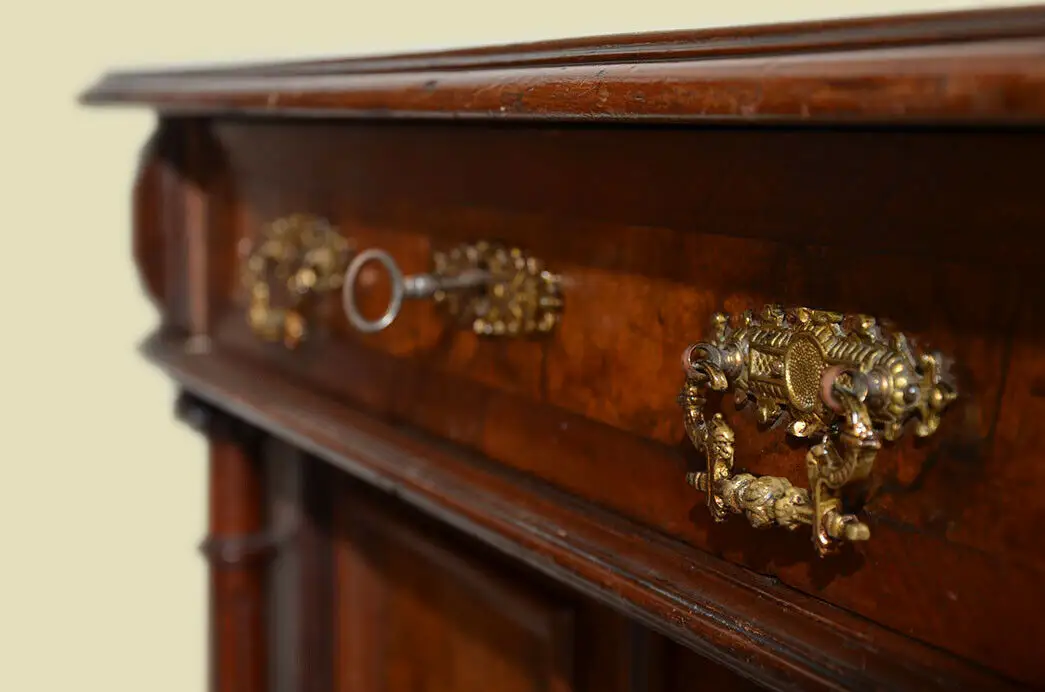 Antikes Gründerzeit Schrank Kommode Säulen Vertiko von 1880 10