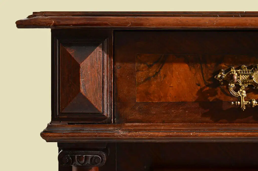 Antikes Gründerzeit Schrank Kommode Säulen Vertiko von 1880 11