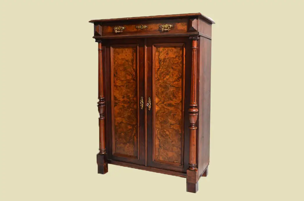 Antikes Gründerzeit Schrank Kommode Säulen Vertiko von 1880 2
