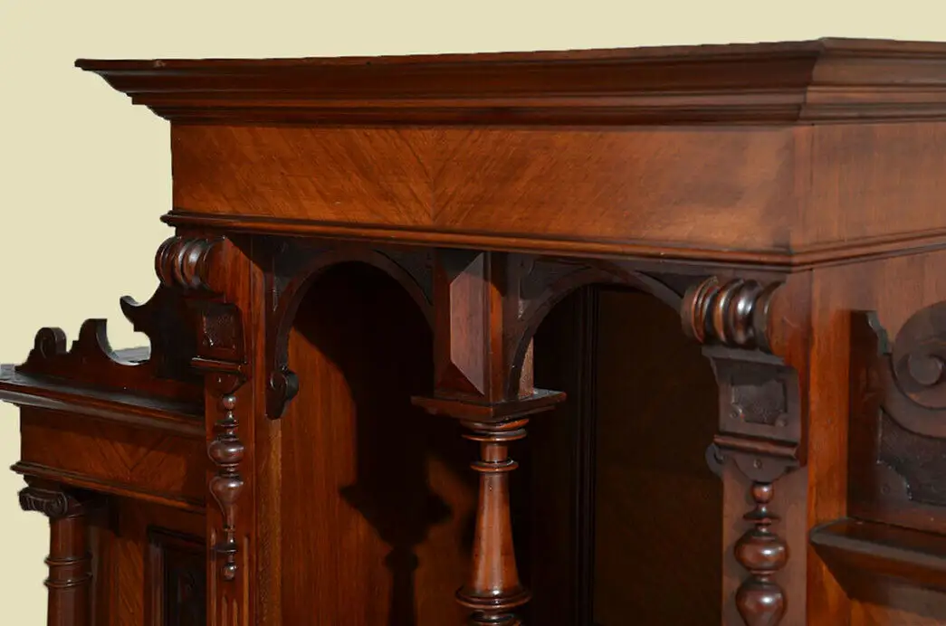 Antik Gründerzeit Jugendstil Buffet Anrichte Aufsatz Regal von 1900 11