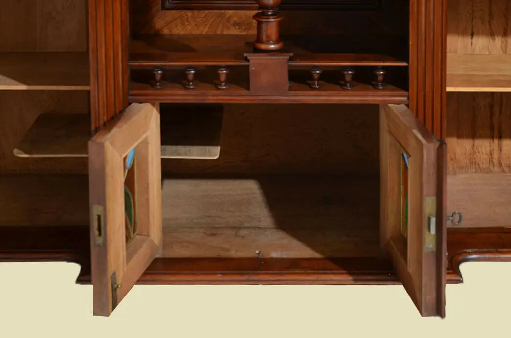 Antik Gründerzeit Jugendstil Buffet Anrichte Aufsatz Regal von 1900 6